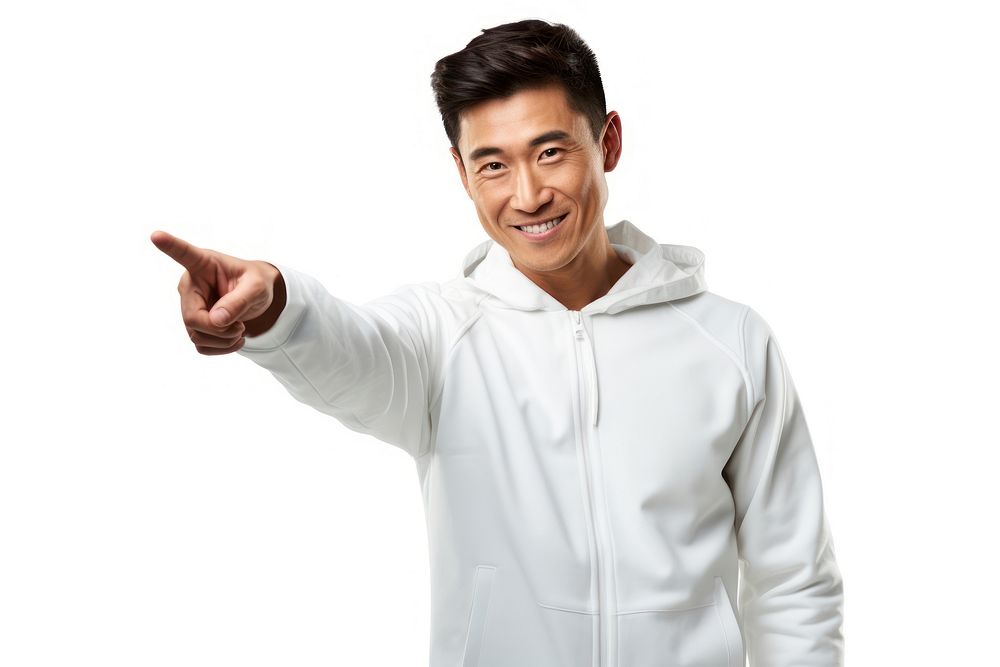 East Asian Person smiling finger person. AI generated Image by rawpixel.