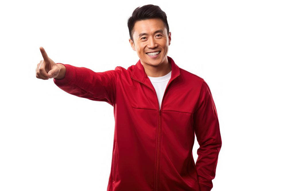 East Asian Person pointing smiling finger. AI generated Image by rawpixel.