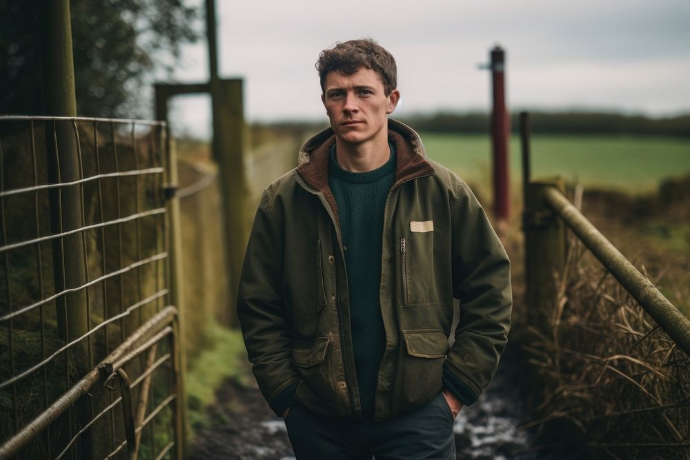 Farmer outdoors portrait jacket. AI generated Image by rawpixel.