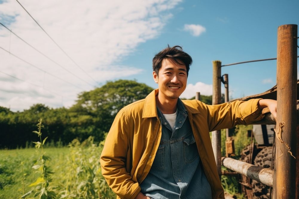 Asian farmer outdoors portrait nature. AI generated Image by rawpixel.