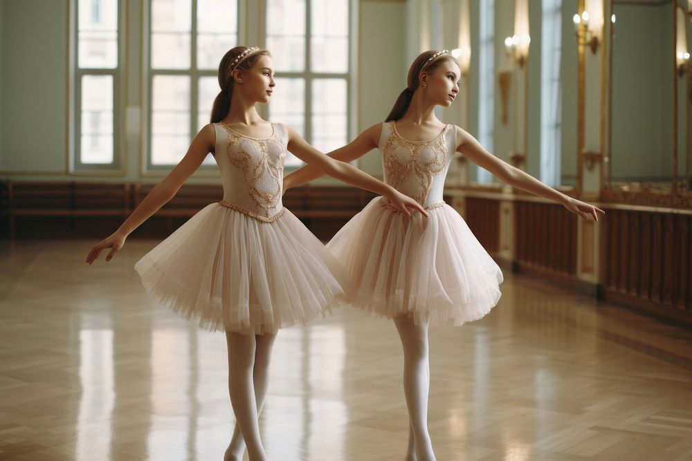 Two girls are dancing ballet adult dance entertainment. AI generated Image by rawpixel.
