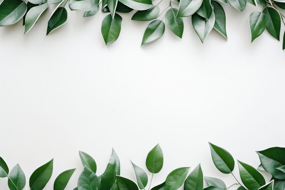 Leaves border plant green leaf. AI generated Image by rawpixel.