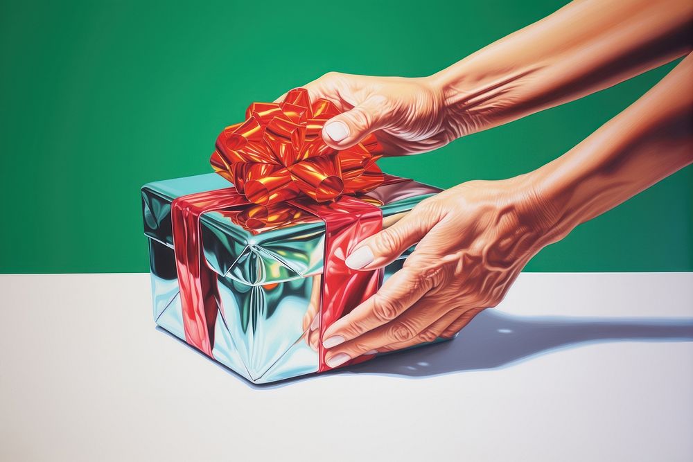 A hand holding a Christmas present christmas adult gift. AI generated Image by rawpixel.
