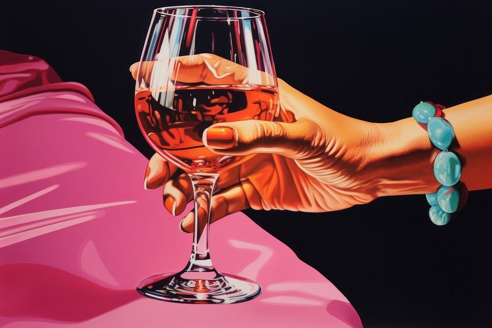 A hand holding a Wine wine glass drink. AI generated Image by rawpixel.