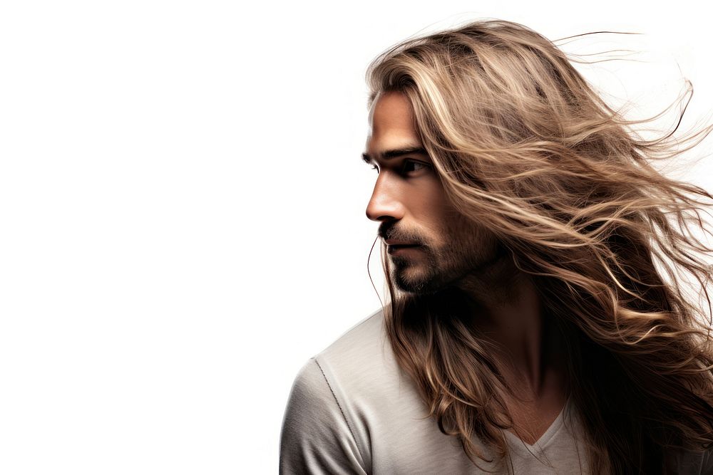 Long hair portrait beard adult. AI generated Image by rawpixel.