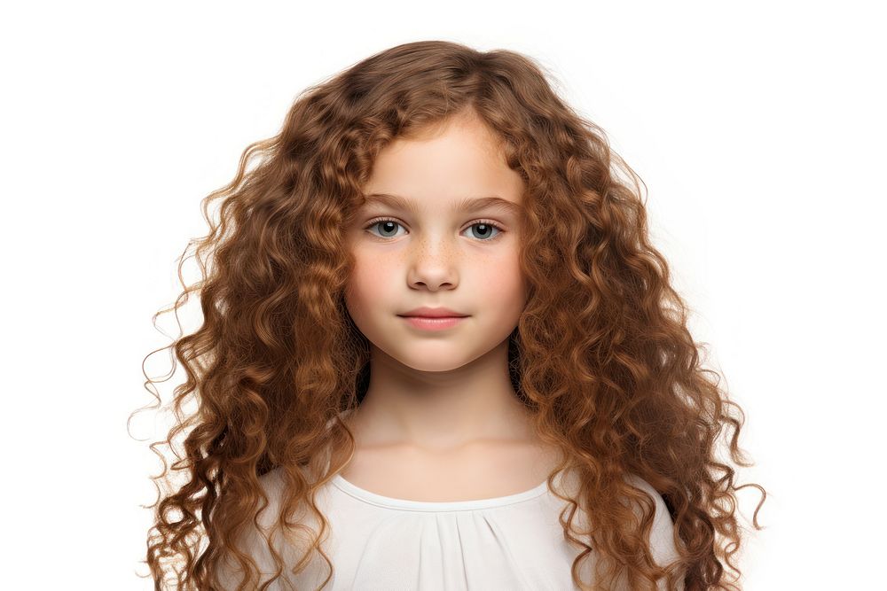 Curly-haired portrait child photo. AI generated Image by rawpixel.
