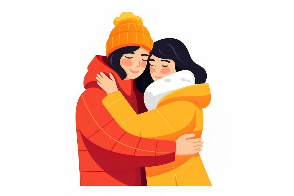 Hug portrait hugging art. AI generated Image by rawpixel.