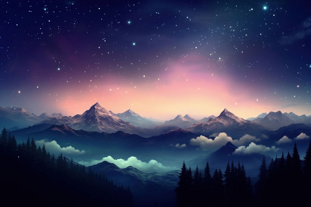 Top of mountains forest see a lot of sky landscape panoramic outdoors. AI generated Image by rawpixel.