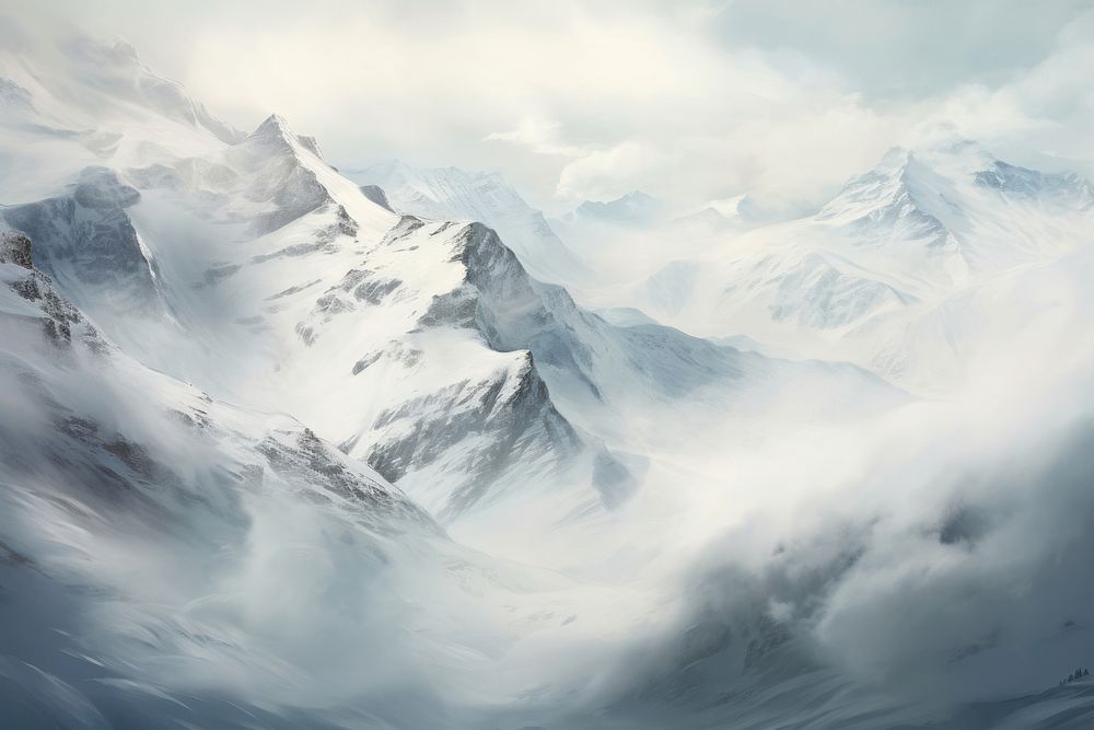 Snow backgrounds mountain outdoors. AI generated Image by rawpixel.