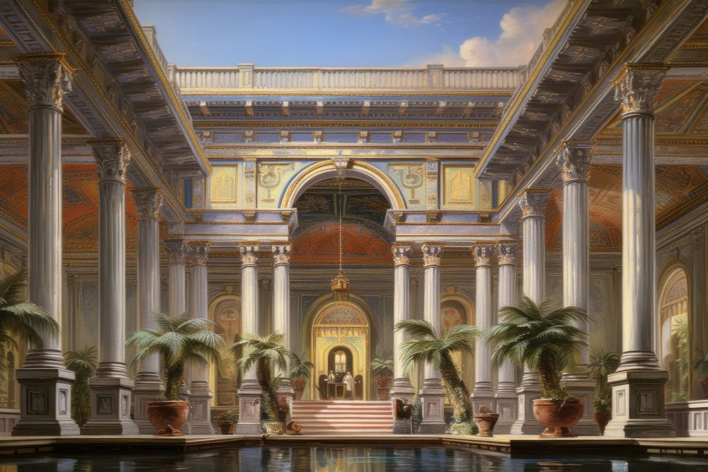 Ancient egypt palace architecture building spirituality. AI generated Image by rawpixel.