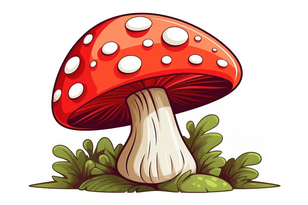 Cartoon mushroom cartoon agaric fungus. AI generated Image by rawpixel.