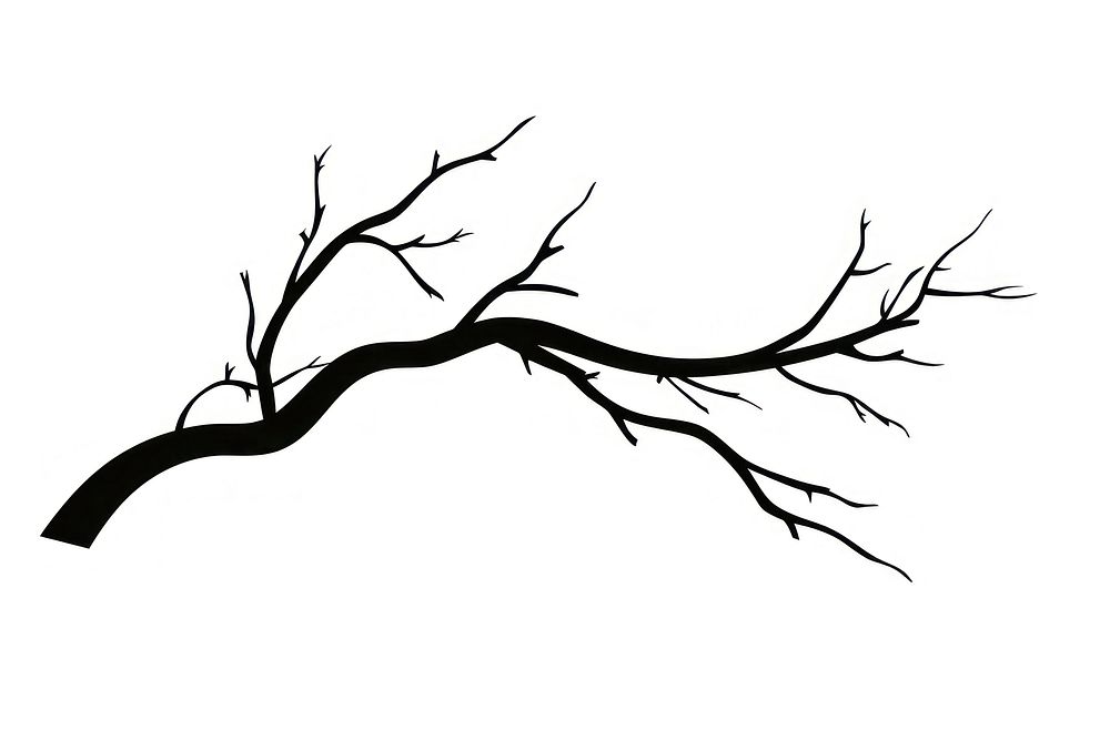 Branch silhouette drawing sketch. AI generated Image by rawpixel.