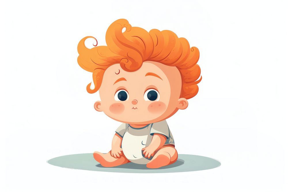 Baby cartoon portrait cute. AI generated Image by rawpixel.