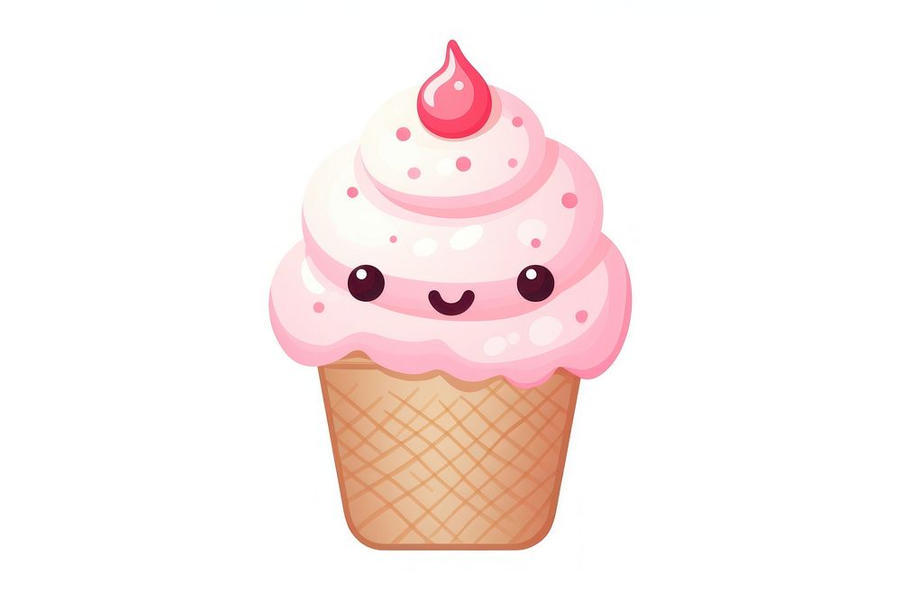 Ice cream dessert cupcake cartoon. AI generated Image by rawpixel.