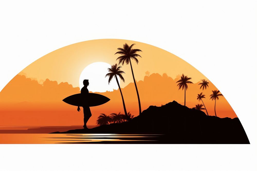 Man silhouette outdoors surfing. AI generated Image by rawpixel.