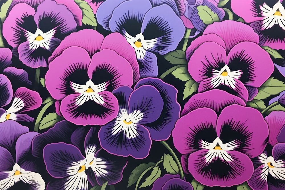 Pansy flower purple plant. AI generated Image by rawpixel.