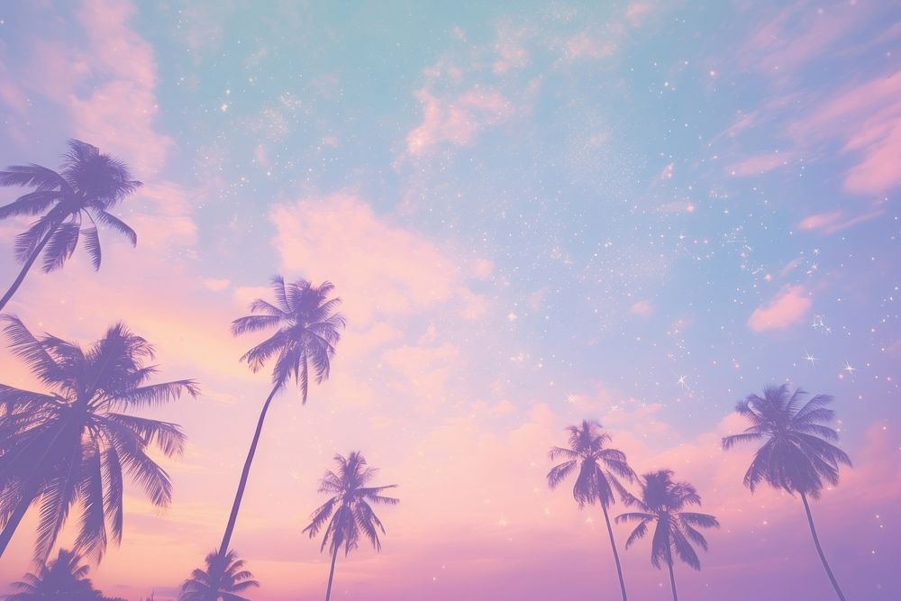 Beach and palm trees backgrounds landscape outdoors. AI generated Image by rawpixel.