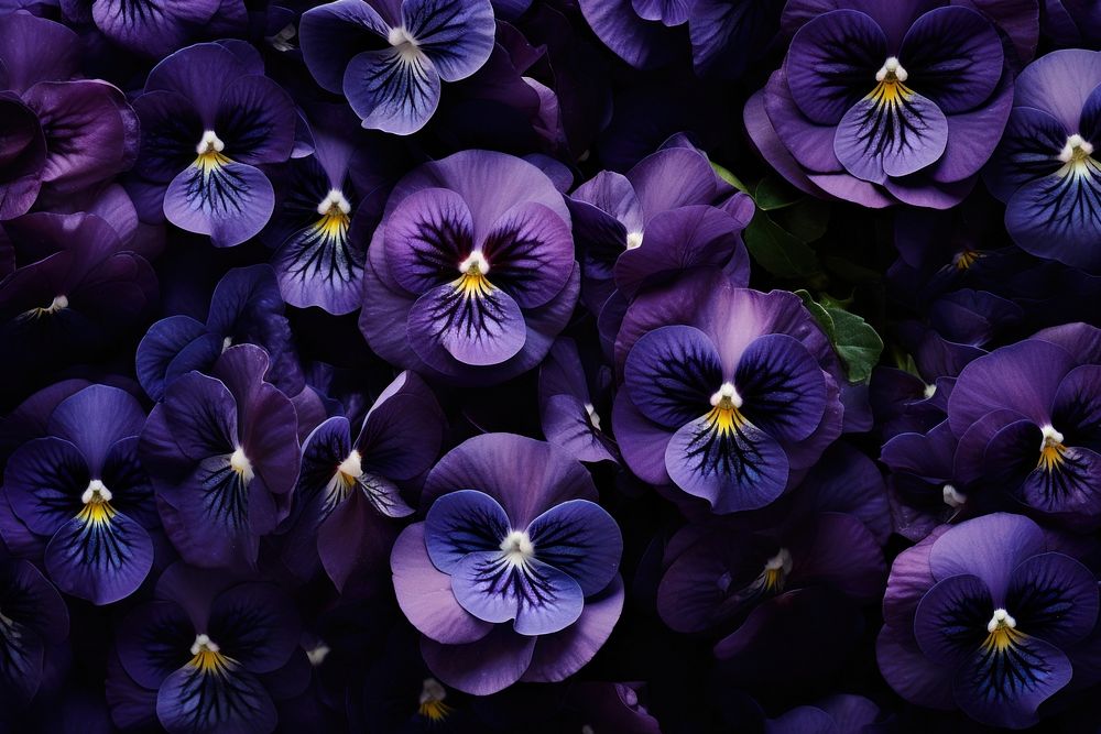 Dark pansy background backgrounds flower purple. AI generated Image by rawpixel.