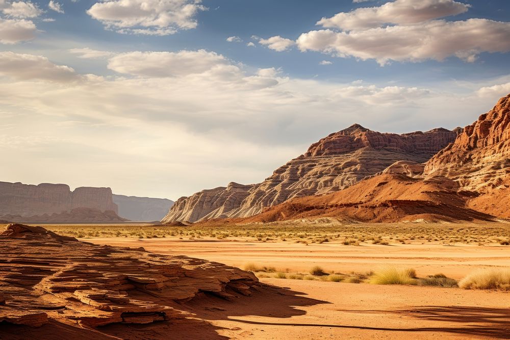 Desert landscape outdoors nature tranquility. AI generated Image by rawpixel.