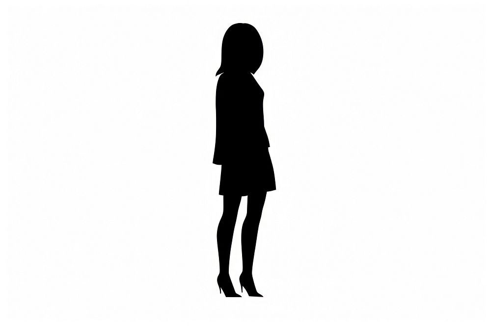 Woman silhouette black white. AI generated Image by rawpixel.