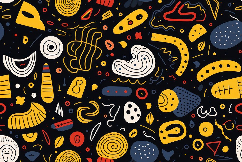 Shapes and doodle objects backgrounds pattern art. AI generated Image by rawpixel.