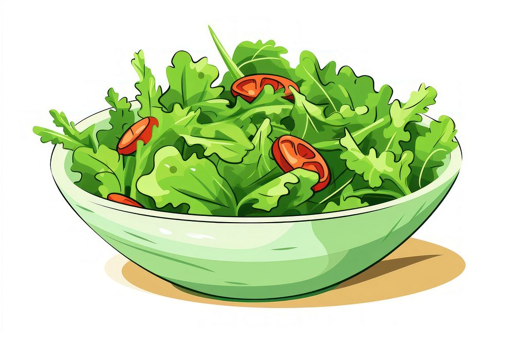 A bowl of salad vegetable lettuce plant. AI generated Image by rawpixel.