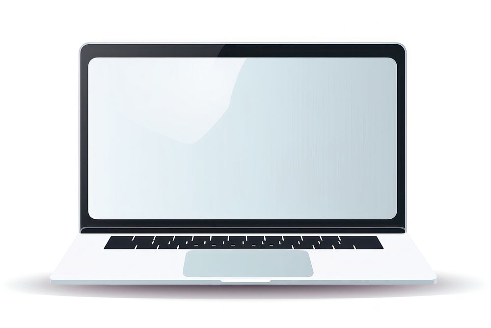 A laptop with blank screen for design mockup computer white background portability. AI generated Image by rawpixel.