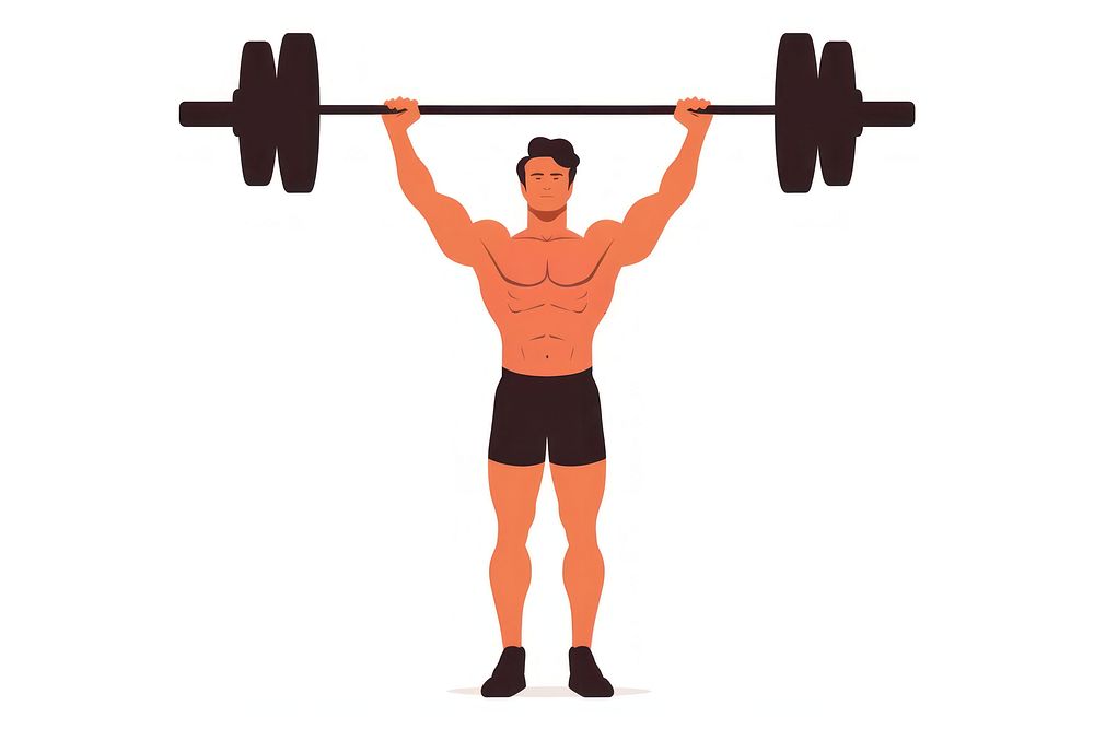 A man doing weight training exercise sports gym. AI generated Image by rawpixel.