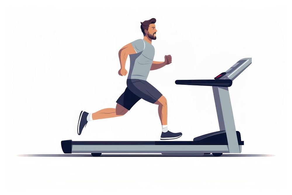 A man running on the gym equipment treadmill exercise sports. AI generated Image by rawpixel.