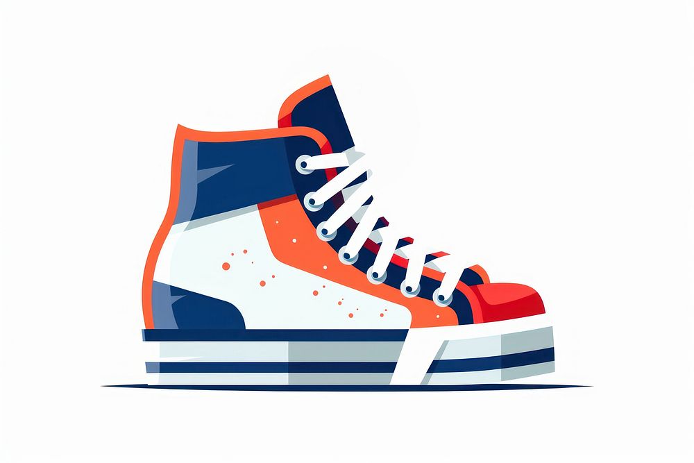 A skate with laces shoe footwear white. AI generated Image by rawpixel.