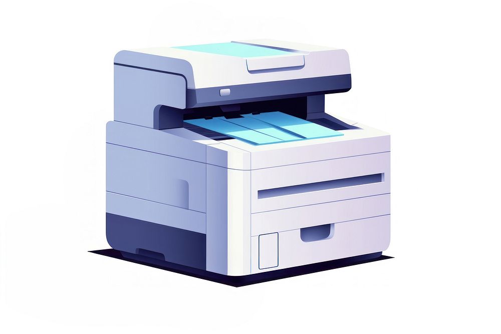 A laser printer machine white background photocopier. AI generated Image by rawpixel.