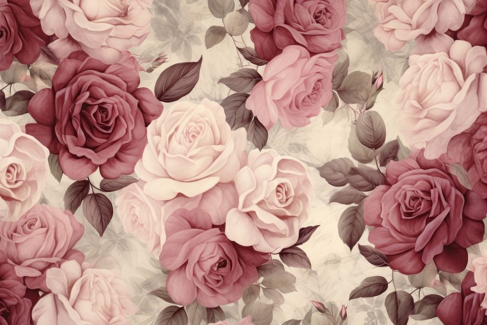 Pink vintage rose pattern flower petal plant. AI generated Image by rawpixel.