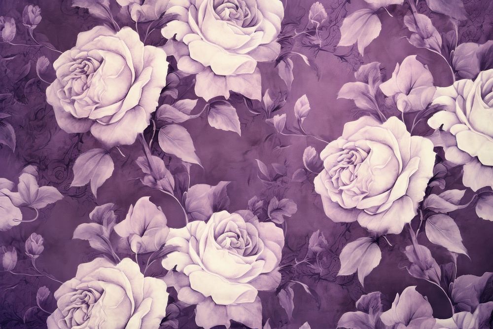 Purple vintage rose pattern flower petal plant. AI generated Image by rawpixel.