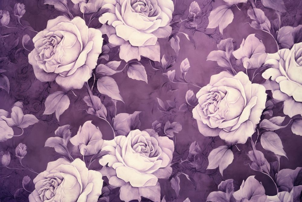 Purple vintage rose pattern flower petal plant. 