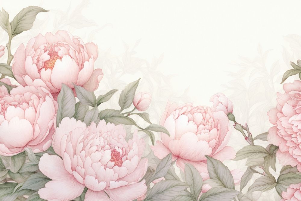 Peony frame backgrounds pattern flower. AI generated Image by rawpixel.