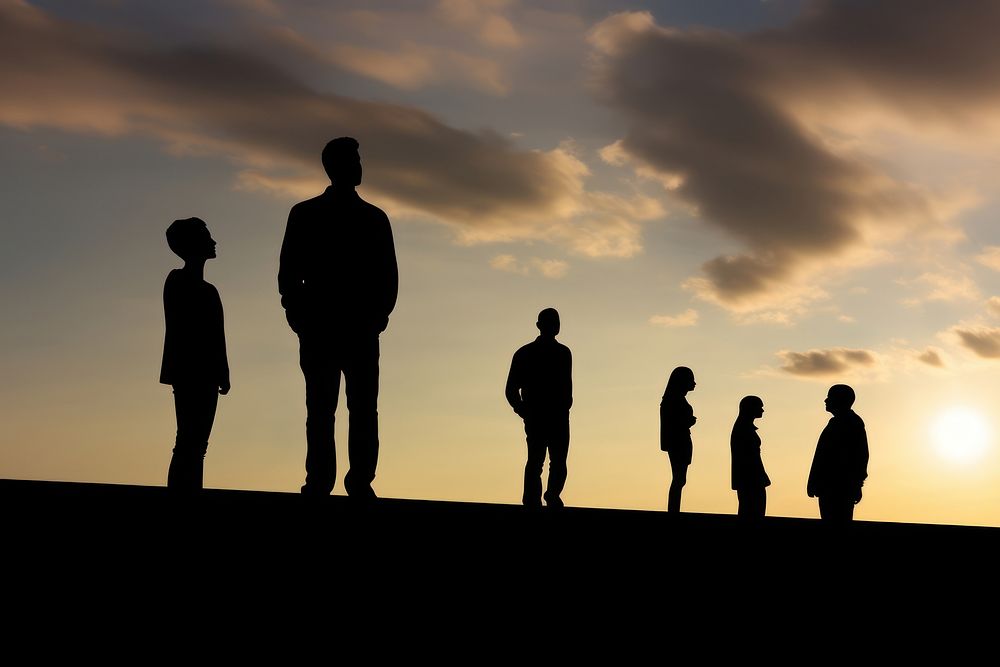 People silhouette backlighting walking. AI generated Image by rawpixel.