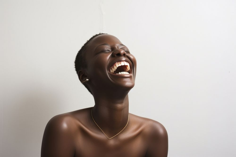 Young black woman laughing adult accessories happiness. AI generated Image by rawpixel.
