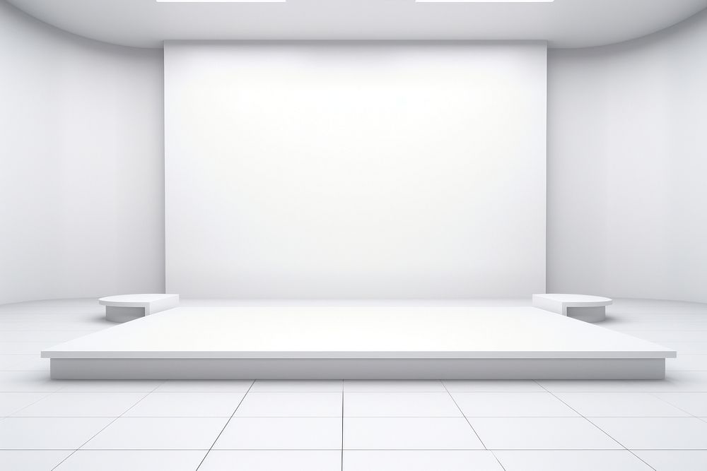 An Empty stage Design for mockup screen white architecture. AI generated Image by rawpixel.