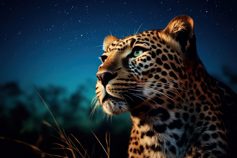 Leopard in the wild wildlife cheetah animal. AI generated Image by rawpixel.
