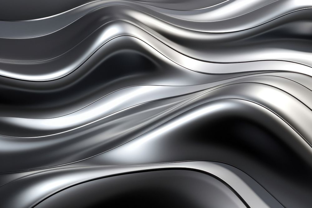 Silver Liquid Metallic Wavy Background backgrounds pattern silver. AI generated Image by rawpixel.