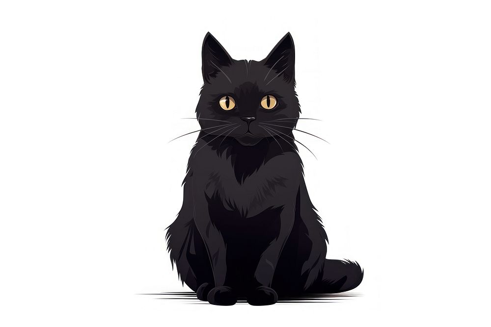 Vintage cat animal mammal black. AI generated Image by rawpixel.