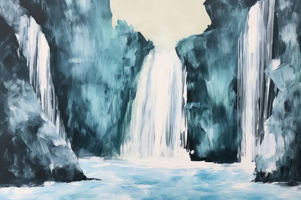Waterfall outdoors nature ice. AI generated Image by rawpixel.