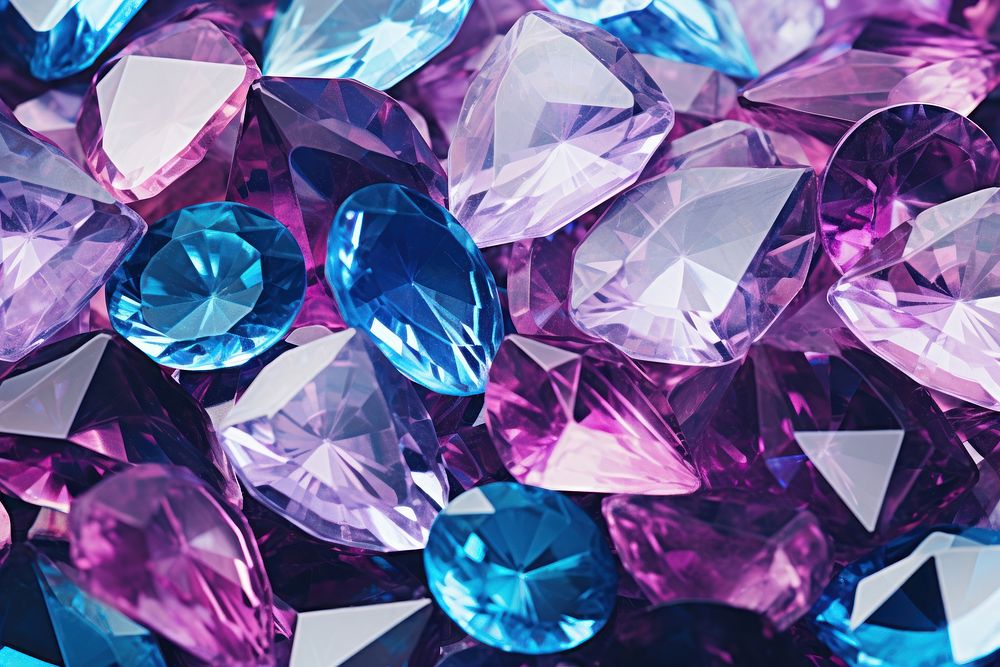 Diamonds and crystals backgrounds amethyst gemstone. AI generated Image by rawpixel.