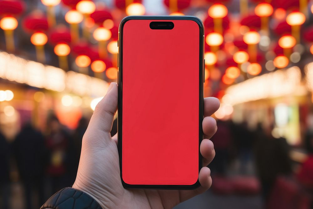 Blank red phone screen