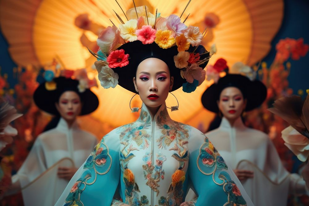 Vietnamese woman fashion adult bride. AI generated Image by rawpixel.