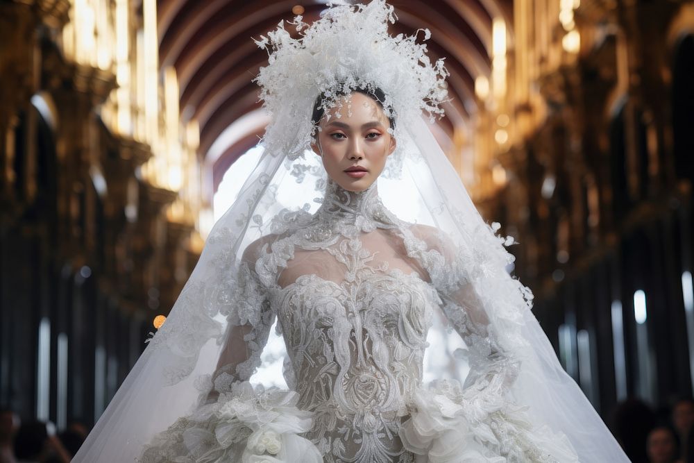 Singaporean woman wedding fashion dress. AI generated Image by rawpixel.