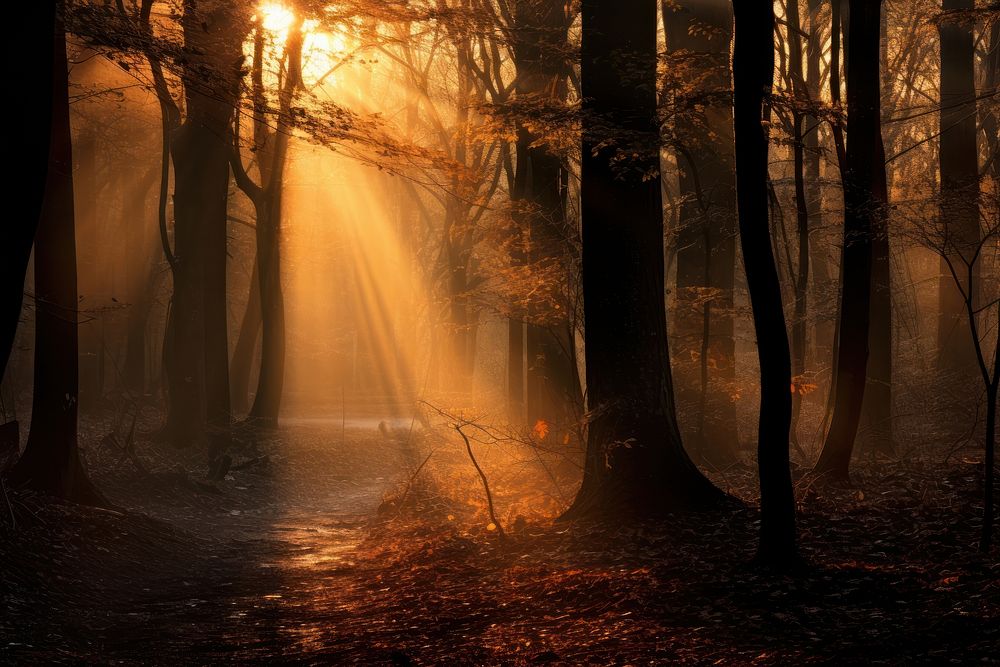 Forest light sunlight outdoors. AI generated Image by rawpixel.