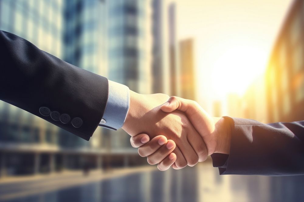 Business handshake adult agreement greeting. AI generated Image by rawpixel.