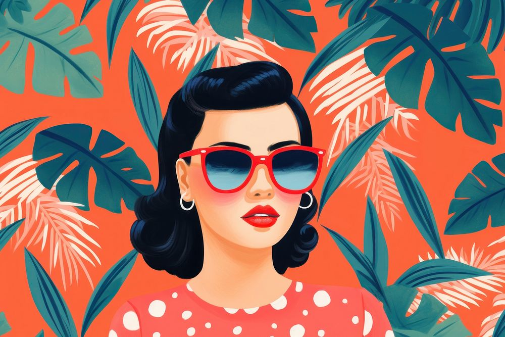 Retro sunglasses portrait outdoors. AI generated Image by rawpixel.