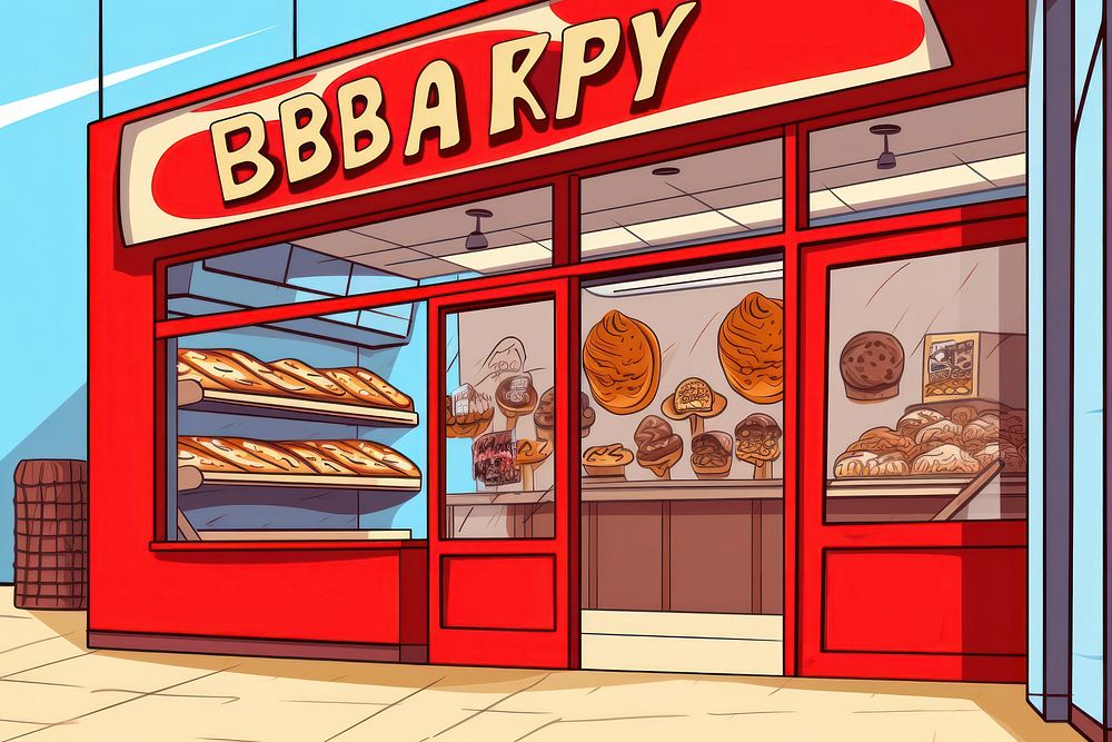 Bakery architecture building bread. AI generated Image by rawpixel.